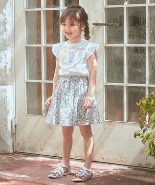 ANY KIDS オンオフショルダーパフェTシャツ オフホワイト系