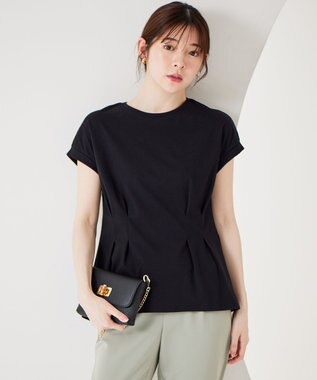 ANY SIS L 【UVケア・接触冷感】汗ジミ防止加工ペプラム カットソー ブラック