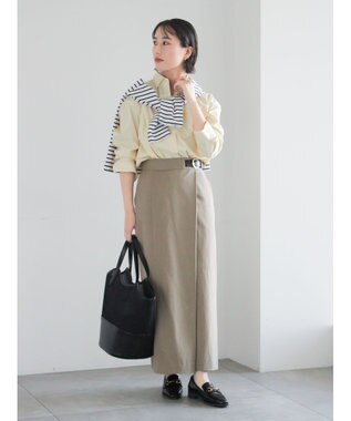 Te chichi サイドベルトチノタイトスカート ベージュ