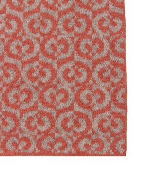 MOONBAT mila schon (ミラ・ショーン) カシミヤ100％ ジャガードプチマフラー リバーシブル ディープオレンジ