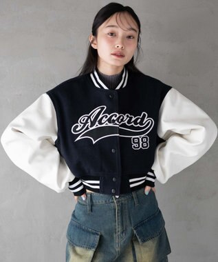 WEGO スタジアムロゴショートスタジャン ブラック