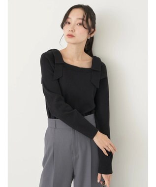 earth music&ecology 肩リボンニットプルオーバー