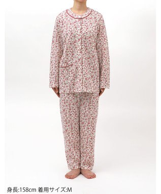 Wing パジャマ 綿100%(本体肌側) あったか 冬 長袖 長ズボン レディース EP6022 ウイング／ワコール レッド