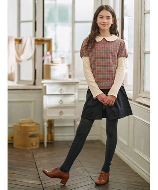 組曲 KIDS 【150-160㎝】レースアップ キュロット ブラック系