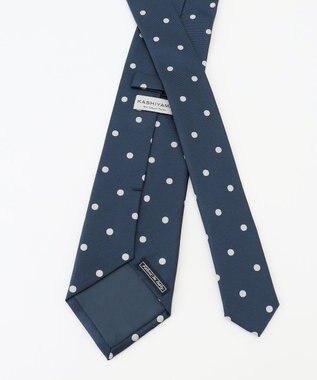 KASHIYAMA KASHIYAMAオリジナル【JAPAN MADE】ドットネクタイ ネイビー