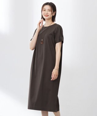 【WEB限定カラーあり・洗える】コットンスムース ドルマンスリーブ ワンピース