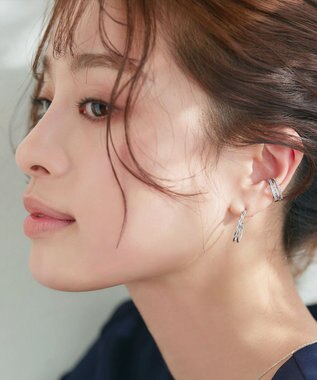 Tiaclasse 【金属アレルギー対応】ダブルラインカーブピアス シルバー