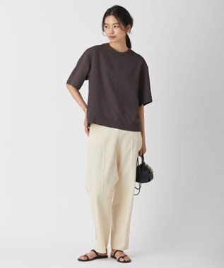 ICB 【新色追加・洗える】 FluidBackSatin Tブラウス ダークブラウン系