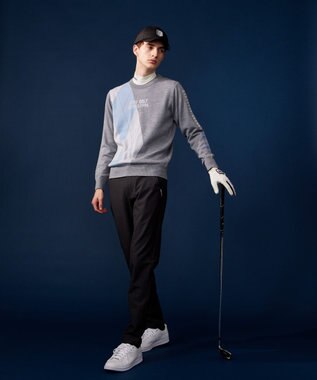 23区GOLF 【MEN】【ウォッシャブル】ウールブレンド アーガイル ニット ライトグレー系5