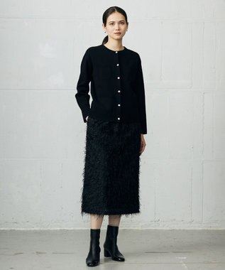 自由区 L 【カタログ掲載】フェザージャカード スカート ネイビー