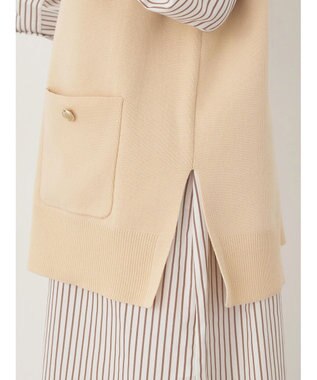 earth music&ecology 金ボタンニットベスト Beige