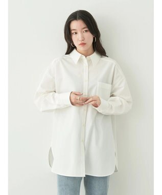 earth music&ecology ボーイズライクシャツ Off White