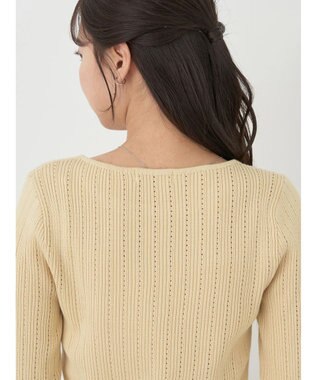 earth music&ecology ランダムリブパールニットプルオーバー Yellow