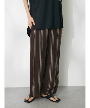 CRAFT STANDARD BOUTIQUE リネンレーヨンストライプイージーパンツ Stripe Brown