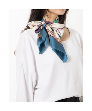 UNBILLION カカトゥ kakatoo / マーチングバンド柄シルクスカーフ ブルー