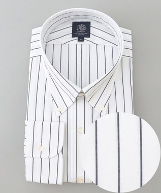 J.PRESS MEN 【KING SIZE】【PREMIUM PLEATS / 形態安定】スーピマコットンホールドストライプ シャツ/B.D.