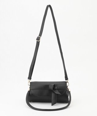 LA BAGAGERIE 【maison vert】 【軽量2WAY】ワイドリボンフラップバッグ ブラック