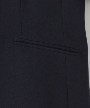 J.PRESS LADIES L 【洗える】T/Rアルガンシルク ノーカラー ジャケット ネイビー系