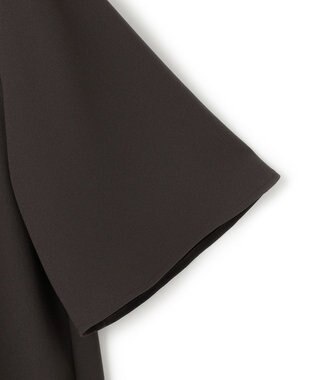 23区 S 【UVカット/接触冷感/吸水速乾】ストレッチジョーゼット ボウタイ カットソー ダークブラウン系