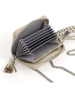 UNBILLION ペルケ perche / マルチスタッズジャバラチャームウォレットショルダー ゴールド