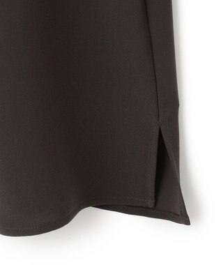 23区 S 【UVカット/接触冷感/吸水速乾】ストレッチジョーゼット ボウタイ カットソー ダークブラウン系