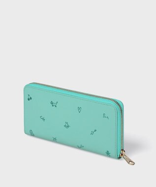 Paul Smith カラードゥードゥル ラウンドジップ 長財布 ミントグリーン