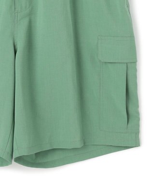 J.PRESS YORK STREET 【UNISEX】リネンライクイージーカーゴ ハーフパンツ ライトグリーン系