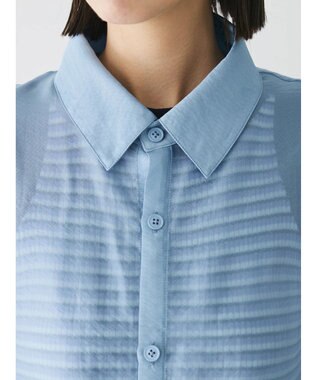 Green Parks ショルダースリット２ＷＡＹシャツ Sax