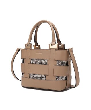 style code 【MERCURYDUO/マーキュリーデュオ】軽量メッシュ　花柄巾着付ミニトートバッグ ベージュ