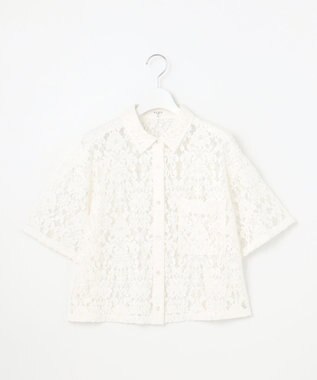 23区 【SLOW/一部店舗限定】好評につき追加生産！モチーフレース シャツ ホワイト系