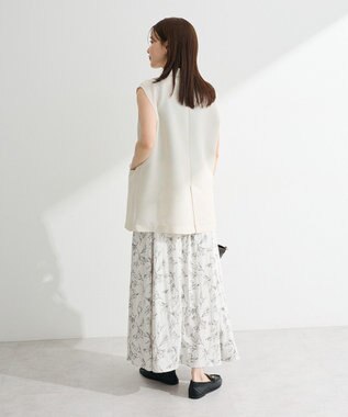 Green Parks メッシュフレンチスリーブジレ Ivory