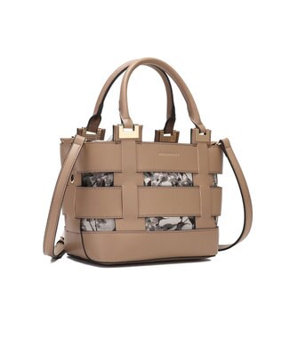 style code 【MERCURYDUO/マーキュリーデュオ】軽量メッシュ　花柄巾着付ミニトートバッグ ベージュ