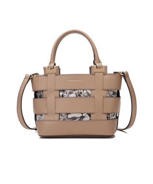 style code 【MERCURYDUO/マーキュリーデュオ】軽量メッシュ　花柄巾着付ミニトートバッグ ベージュ