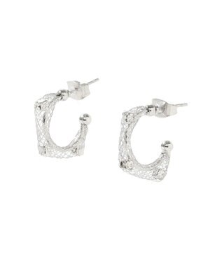 YECCA VECCA メッシュフープピアス Silver