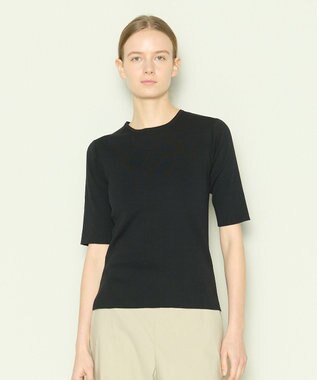 【洗える】フィールコットン　ニットTEE