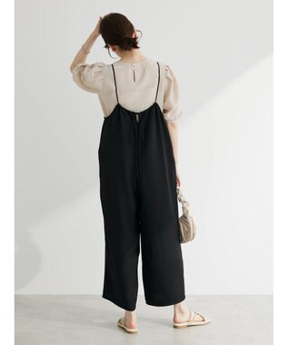 Green Parks 細ひもゆったりサロペット Black