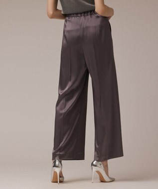 GRACE CONTINENTAL トリアセサテンワイドパンツ グレー