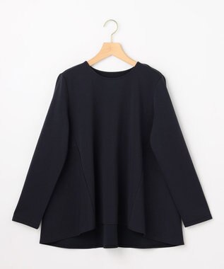 組曲 L バックフレアロングＴシャツ ネイビー系