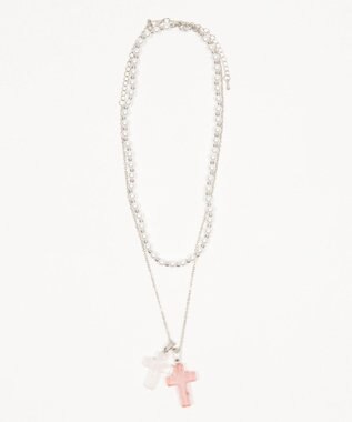 WEGO L2Pクロスパールレイヤードネックレス 柄1