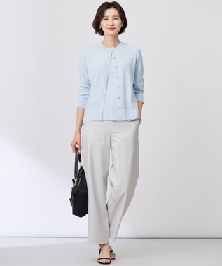 J.PRESS LADIES 【セットアップ対応・洗える・UV加工・吸水速乾】OXIJEWELストレッチ ストレート パンツ ライトグレー系