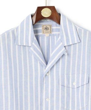 J.PRESS MEN 【HYBRID LINEN】オープンカラーシャツ サックスブルー系1