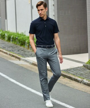 GOTAIRIKU 圧倒的清涼感・８つの機能美【接触冷感/通気性/軽量/撥水…等】クールドッツ セットアップパンツ_ヘリンボーンプリント（25年モデル） ライトグレー_ヘリンボーン柄