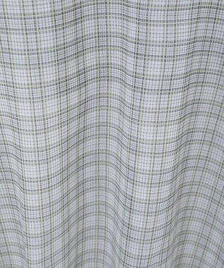 Green Parks チェックシアーフリルブラウス Off White