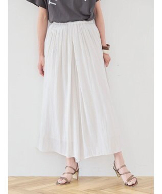 AMERICAN HOLIC エアリーギャザーガウチョパンツ【裏地：接触冷感】 Gray Beige