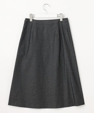 J.PRESS LADIES 【洗える・吸水速乾・接触冷感】リネンツイル スカート ブラック系