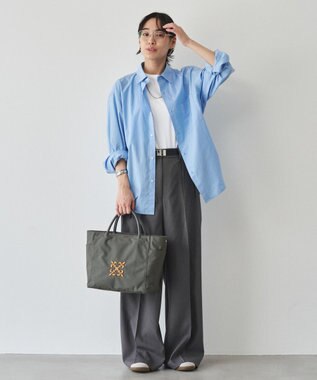 russet 【モノグラム刺繍】コーデュラナイロントートバッグ（CE-1776） Gray