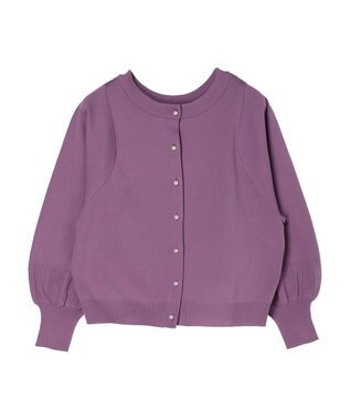 Green Parks ・ｆｕｒｒｙ　ｒａｔｅ２ｗａｙかる~いニットカーデ Purple