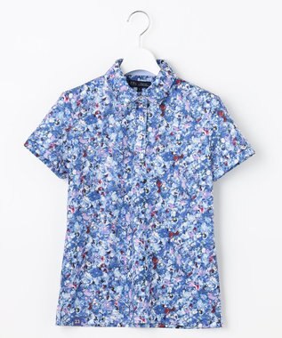 23区GOLF 【WOMEN】プランティカプリント 総柄 半袖ポロシャツ パープル系5