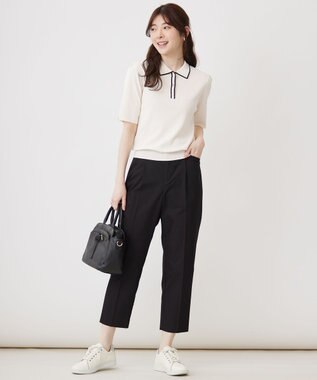 ANY SIS 【UVケア】ポロ襟 プルオーバー アイボリー