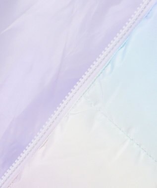 ANY KIDS 【フード取り外し/洗濯機可能】中綿フリル リボンコート レインボー